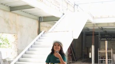 Alunas acompanham obras de revitalização do ‘Capitólio da Educação, que já passa dos 50% dos serviços conclusos