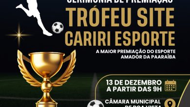 Entrega do troféu Site Cariri Esportes será neste sábado,13, em Boa Vista