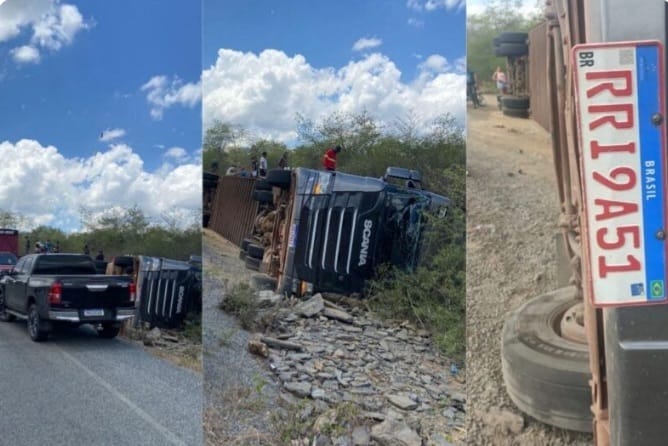 Carreta boiadeira que saiu de Sousa tomba na PB-366 e causa morte de dezenas de bois, em São José de Piranhas (PB)