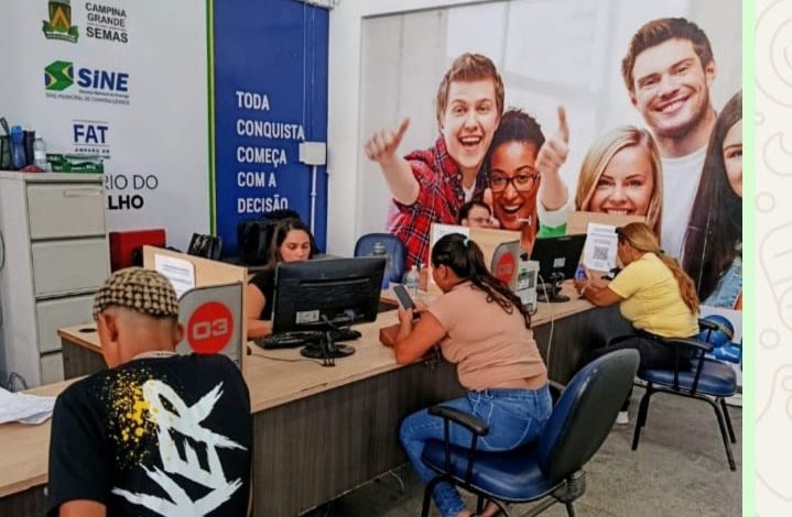 Campina Grande oferece 878 vagas de emprego, nesta semana, conforme sistema de cadastro do Sine Municipal