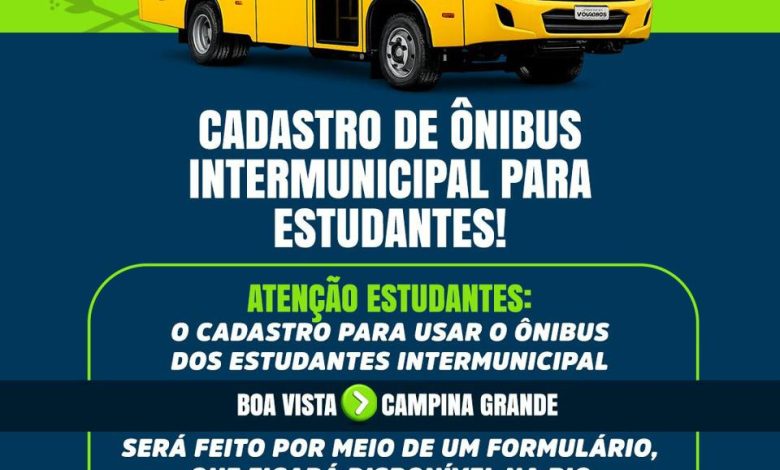 Prefeitura de Boa Vista inicia período de cadastro para transporte intermunicipal de estudantes