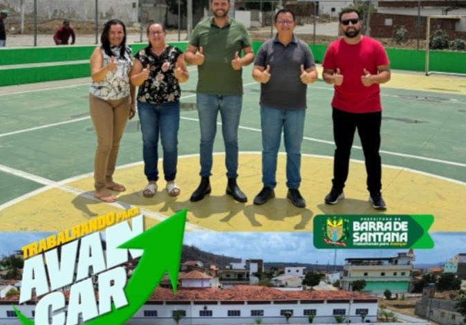 Prefeitura de Barra de Santana inicia obras de cobertura da quadra esportiva da Escola Maria Oliveira, no Mororó Prefeitura de Barra de Santana inicia obras de cobertura da quadra esportiva da Escola Maria Oliveira, no Mororó