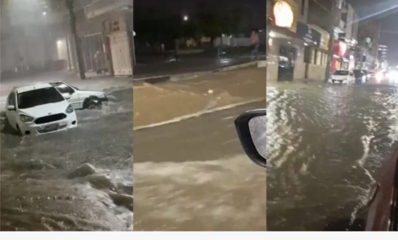 Maior chuva do ano: Patos registra forte precipitação nesta sexta-feira (27); diversas ruas ficam alagadas, e casas são invadidas pela água Maior chuva do ano: Patos registra forte precipitação nesta sexta-feira (27); diversas ruas ficam alagadas, e casas são invadidas pela água
