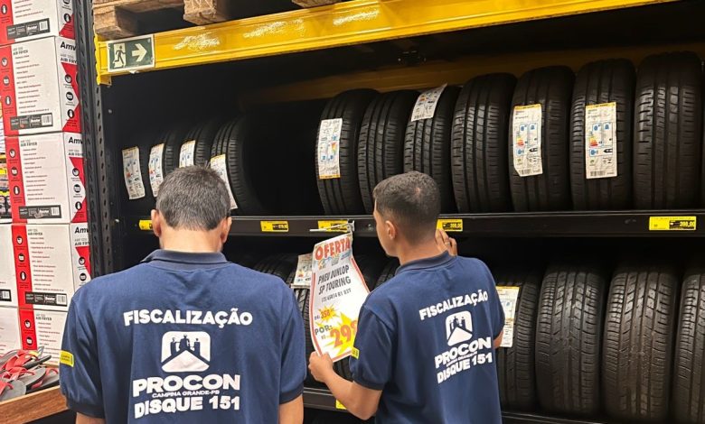 Procon-CG: preço de pneus pode variar até R$ 300 nas lojas de Campina Grande