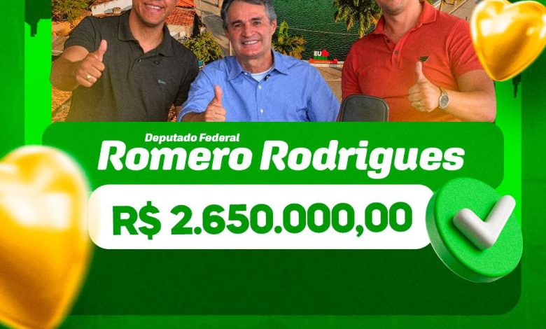 Areial recebe R$ 2,65 milhões em emendas do deputado Romero Rodrigues para fortalecer políticas públicas
